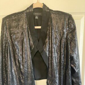 INC International Concepts Sequin black jacket blazer Size M Slim Fit